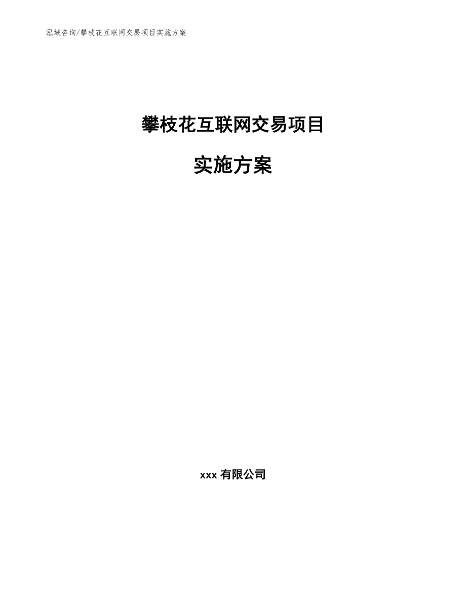 攀枝花互联网交易项目实施方案【参考模板】_第1页