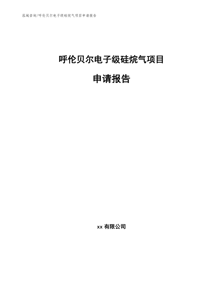 呼伦贝尔电子级硅烷气项目申请报告范文参考_第1页