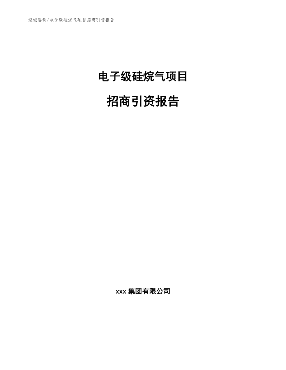 电子级硅烷气项目招商引资报告_模板_第1页