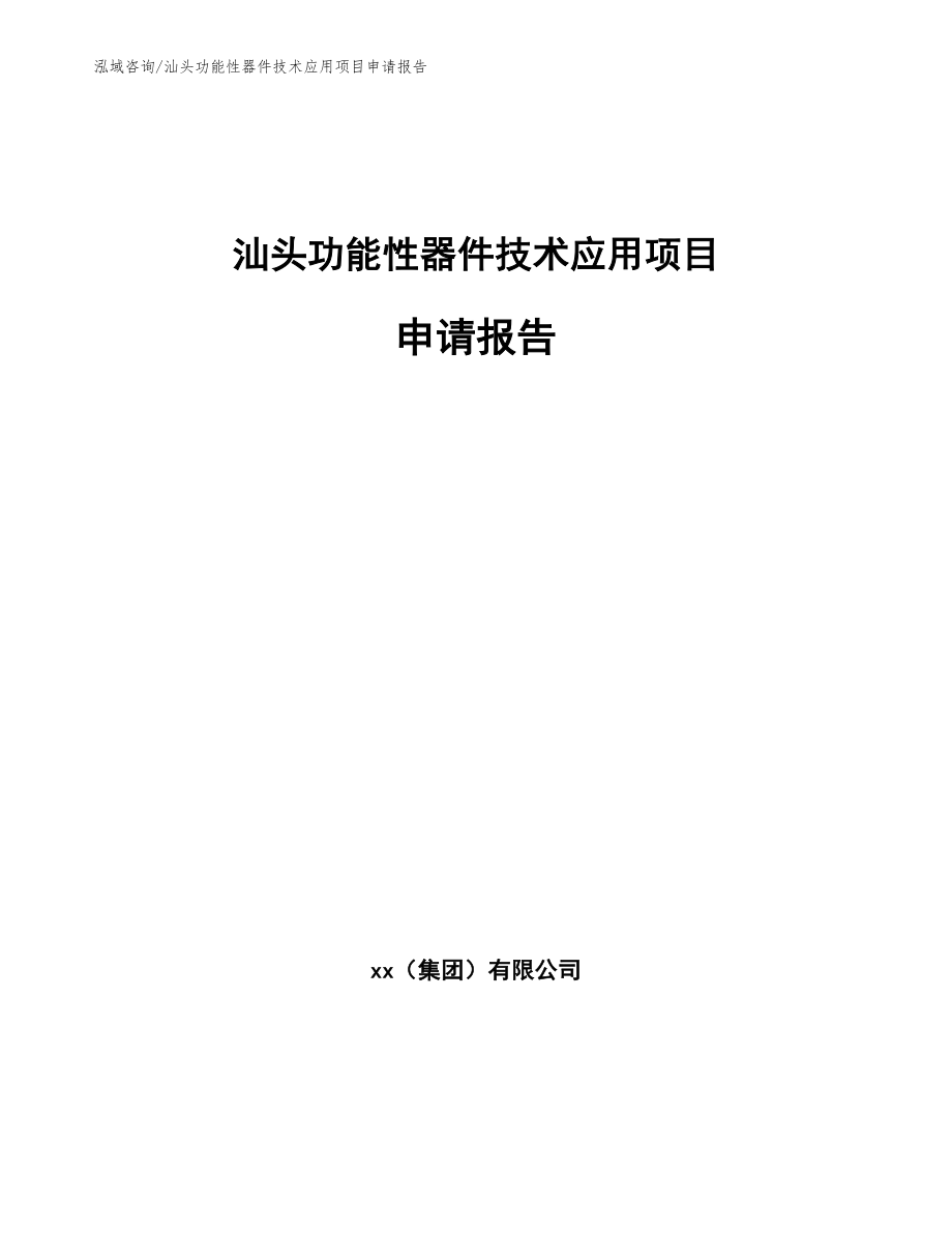 汕头功能性器件技术应用项目申请报告模板参考_第1页