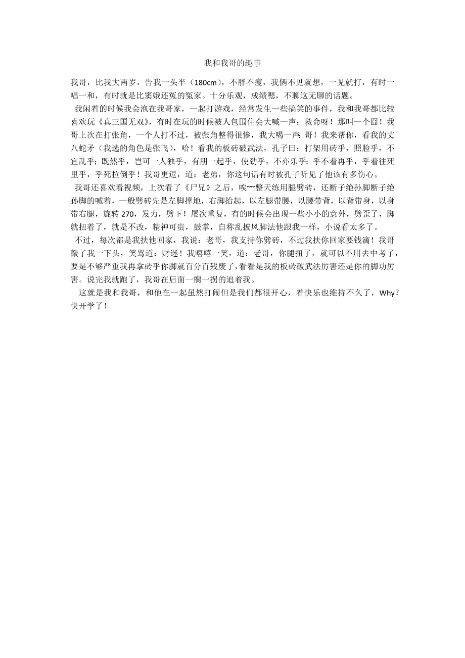 我和我哥的趣事_第1页