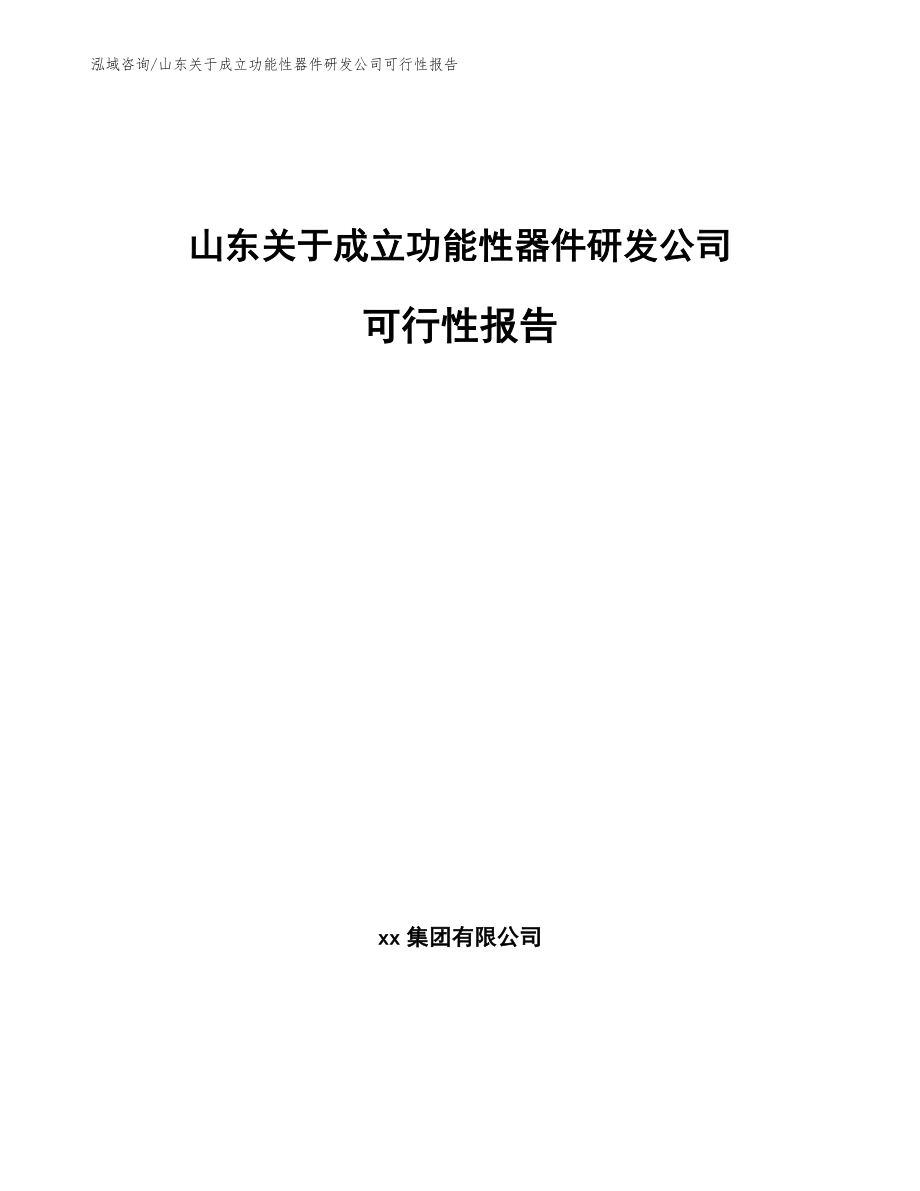 山东关于成立功能性器件研发公司可行性报告_范文参考_第1页