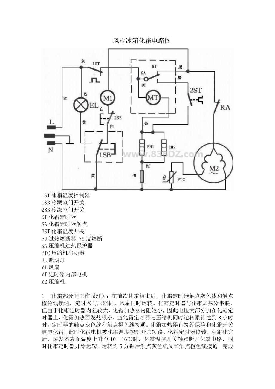 风冷冰箱化霜电路图_第1页