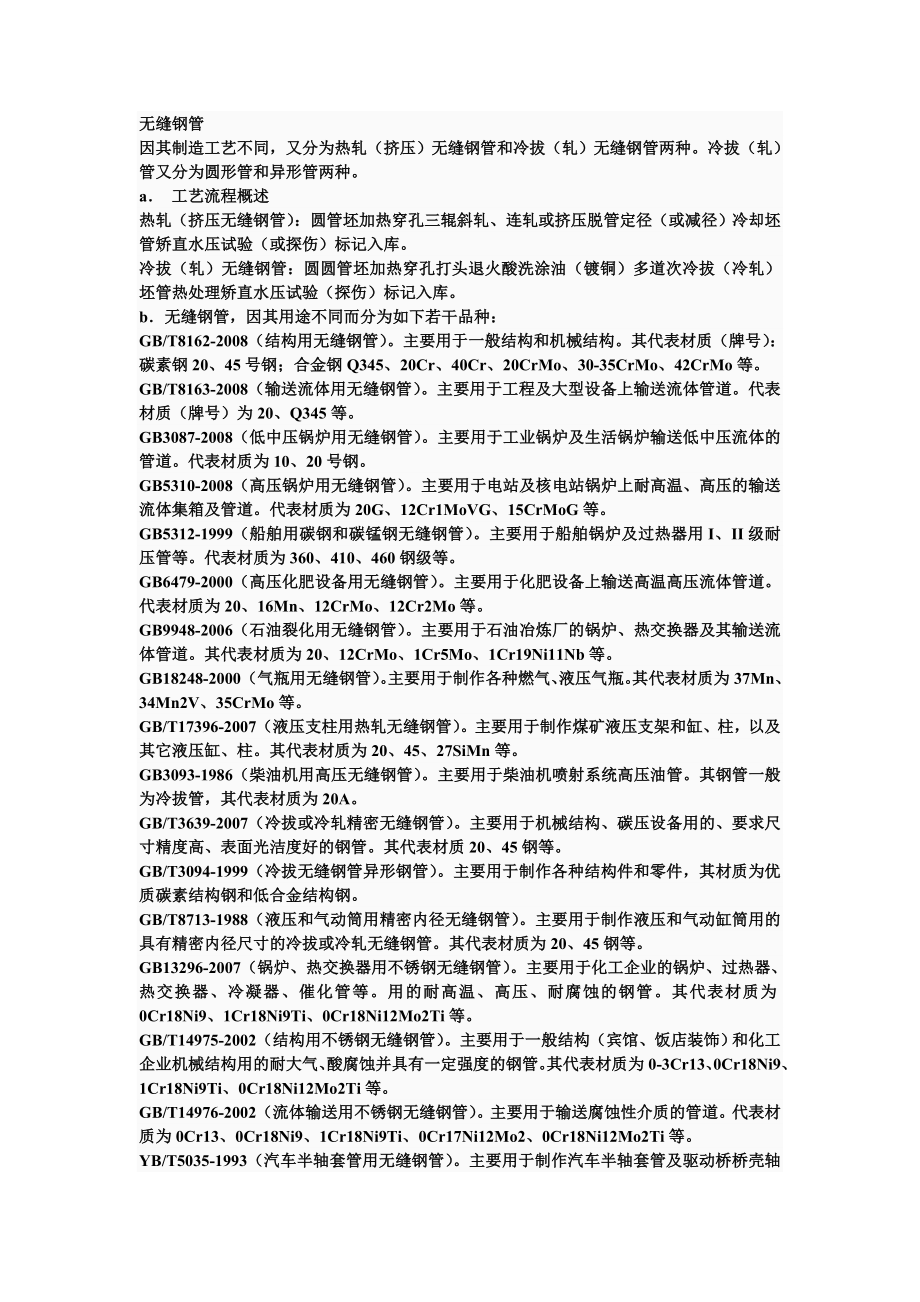 无缝钢管的性能介绍工艺流程_第1页