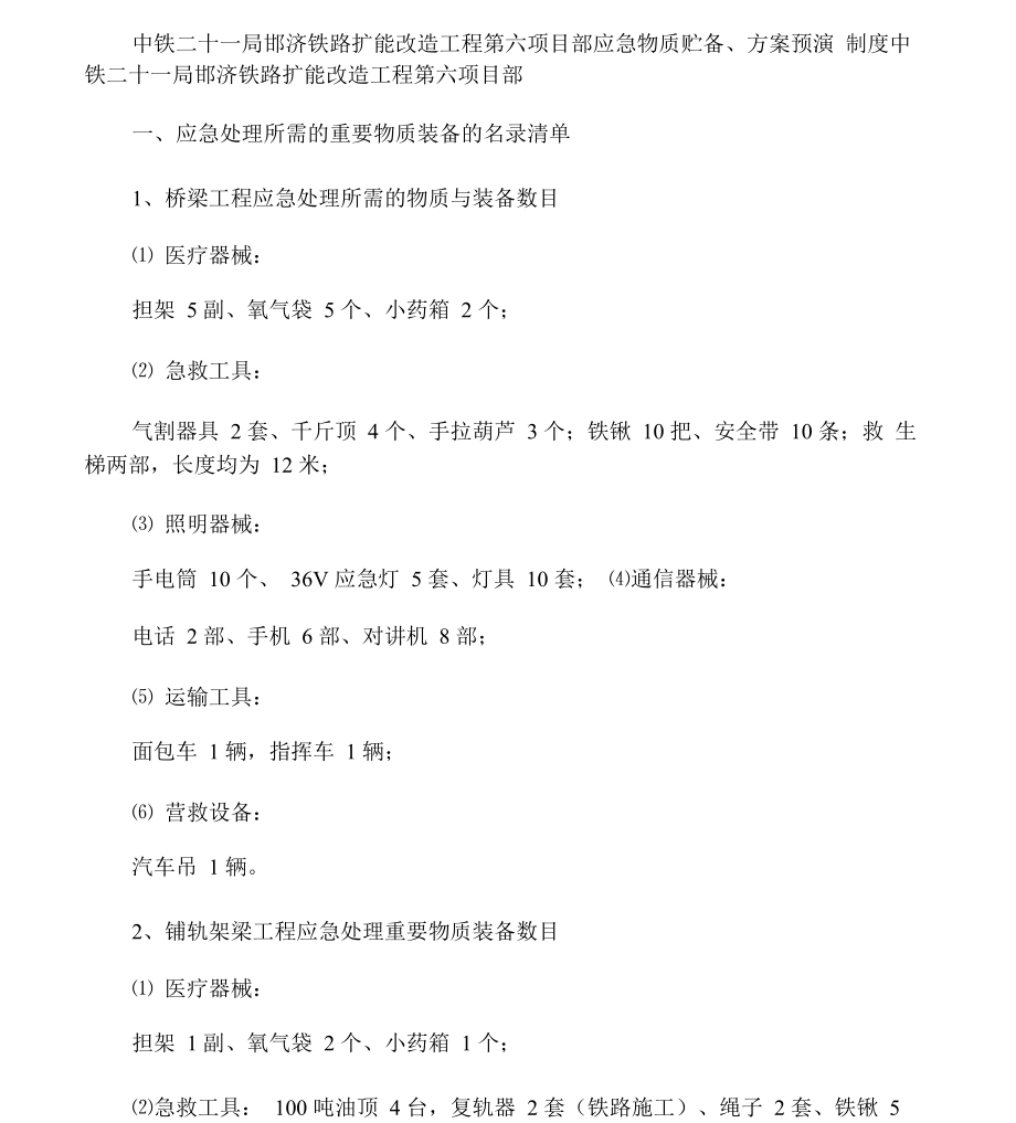 应急物资储备、预案演练_第1页