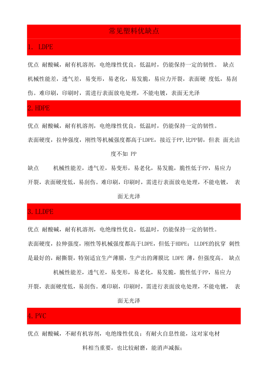 常见塑料优缺点_第1页