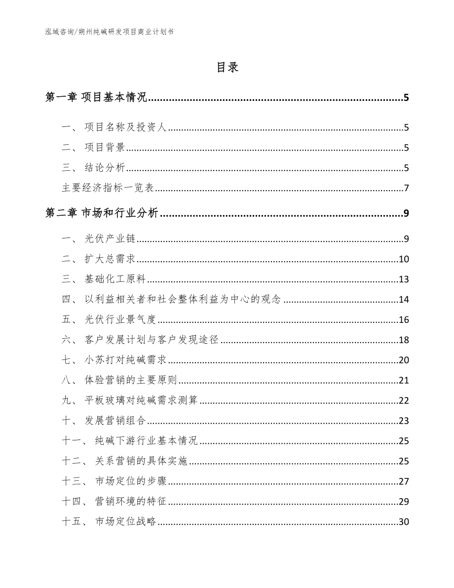 朔州纯碱研发项目商业计划书_第1页