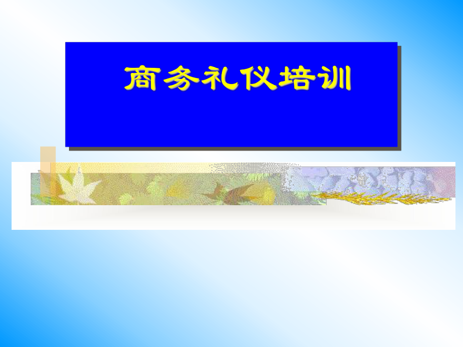 商务礼仪培训教材(非常全面系统)_第1页