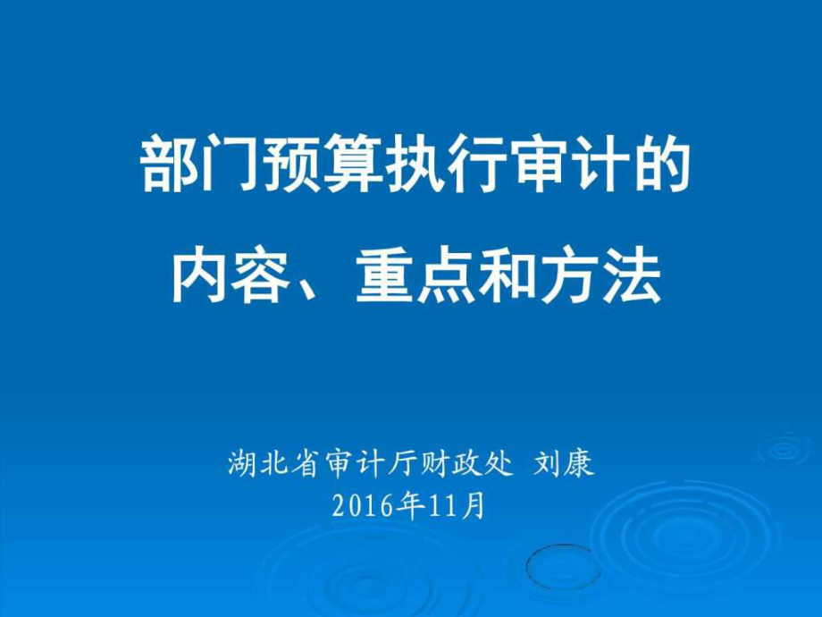 部门预算执行审计PPT课件_第1页