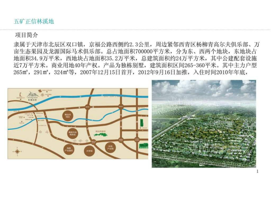 五矿正信溪地高端别墅项目外檐丶物业丶安防汇总报告ppt课件_第1页