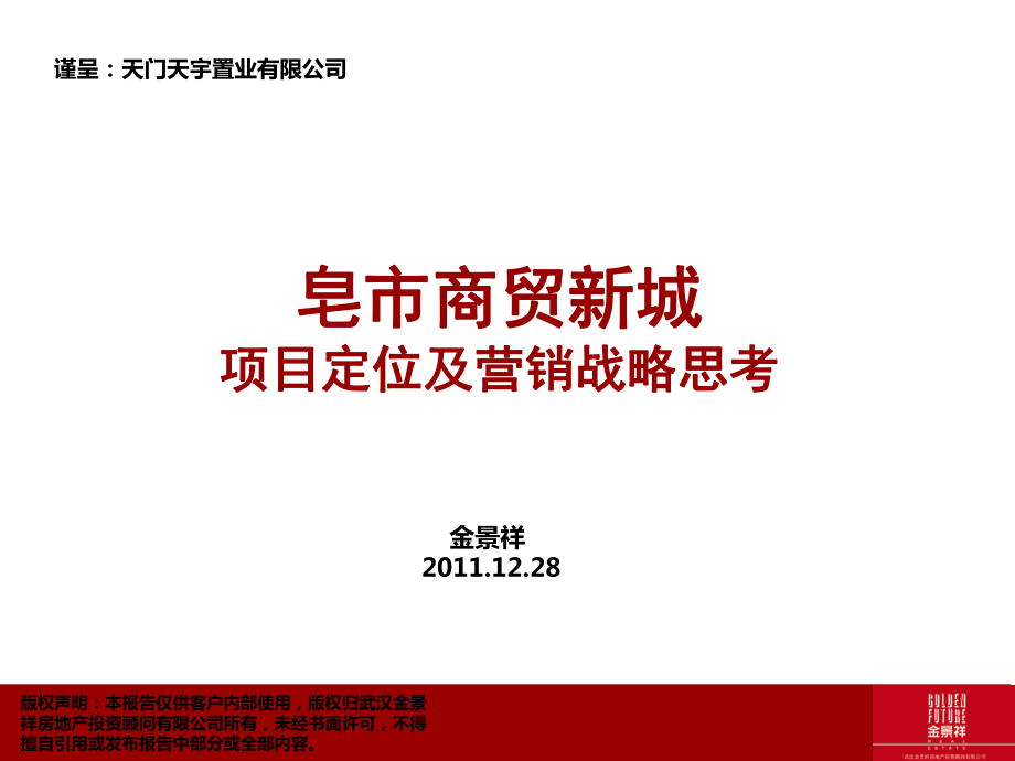 皂市商贸新城项目定位及营销战略思考101P_第1页