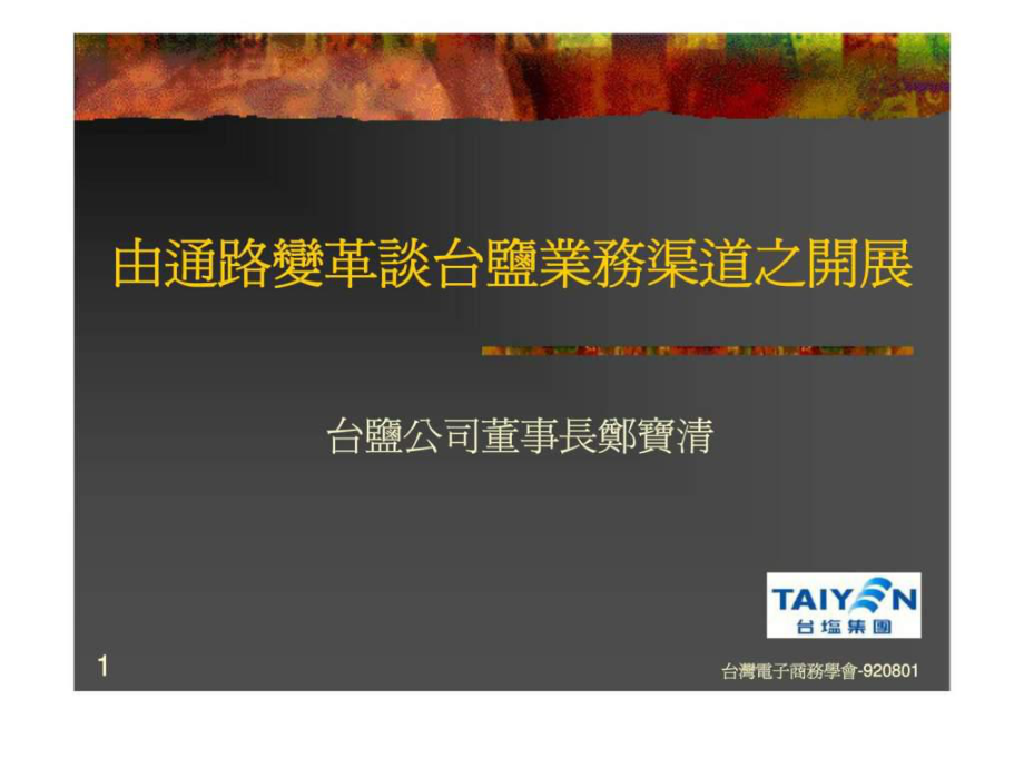 由通路变革谈台盐业务渠道之开展_第1页