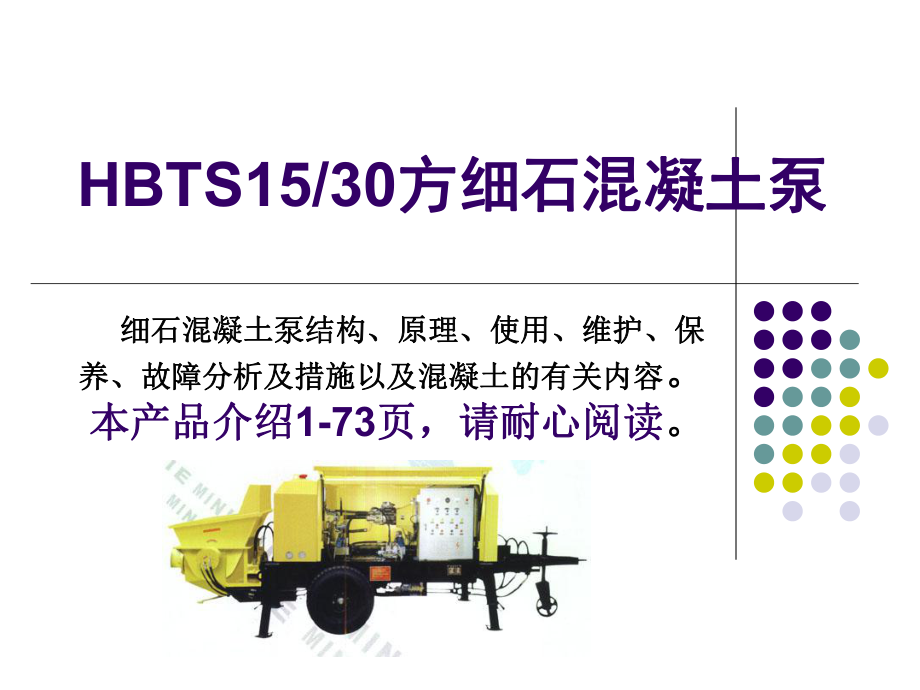 HBTS20830细石混凝土泵产品说明_第1页