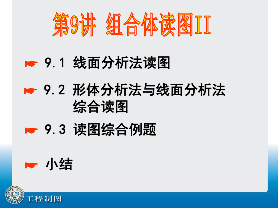 南理工工程制图第9讲组合体读图II_第1页