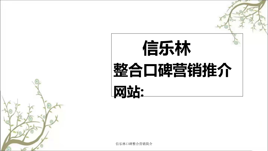 信乐林口碑整合营销简介课件_第1页