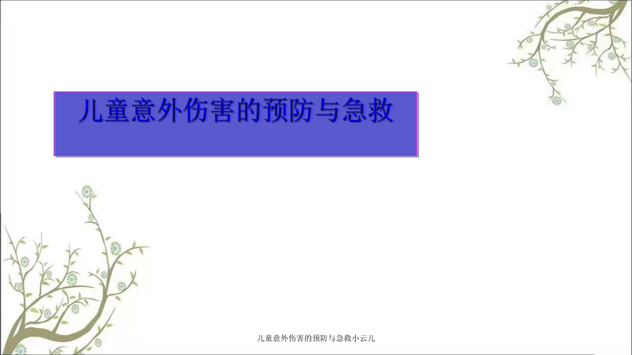 儿童意外伤害的预防与急救小云儿课件_第1页