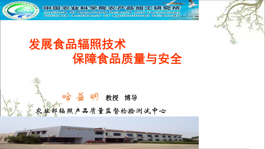 发展食品辐照技术保障食品质量与安全PPT课件_第1页