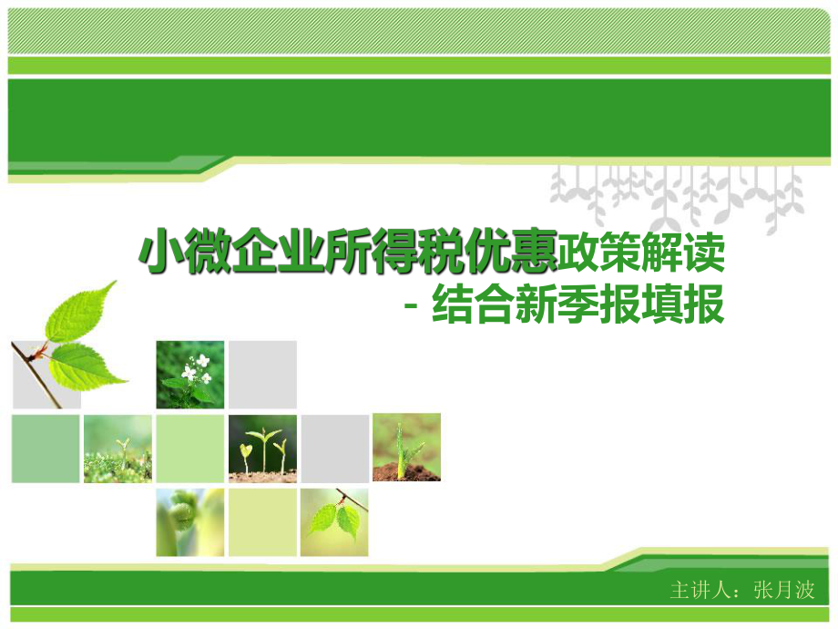 小微企业所得税优惠政策解读结合新季报填报_第1页