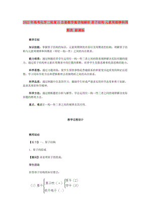 2022年高考化學二輪復習 全套教學案詳細解析 原子結構 元素周期律和周期表 新課標