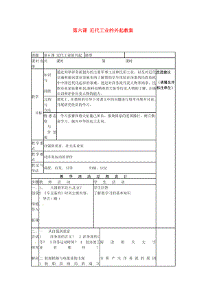 山東省陽(yáng)信縣第一實(shí)驗(yàn)學(xué)校八年級(jí)歷史上冊(cè) 第六課 近代工業(yè)的興起教案 北師大版