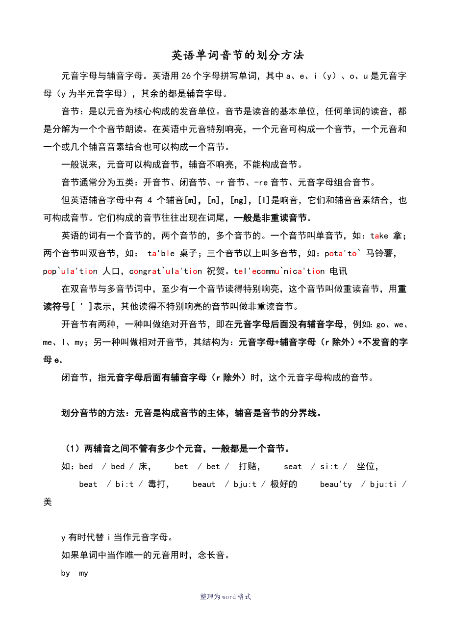 英语单词音节的划分法_第1页