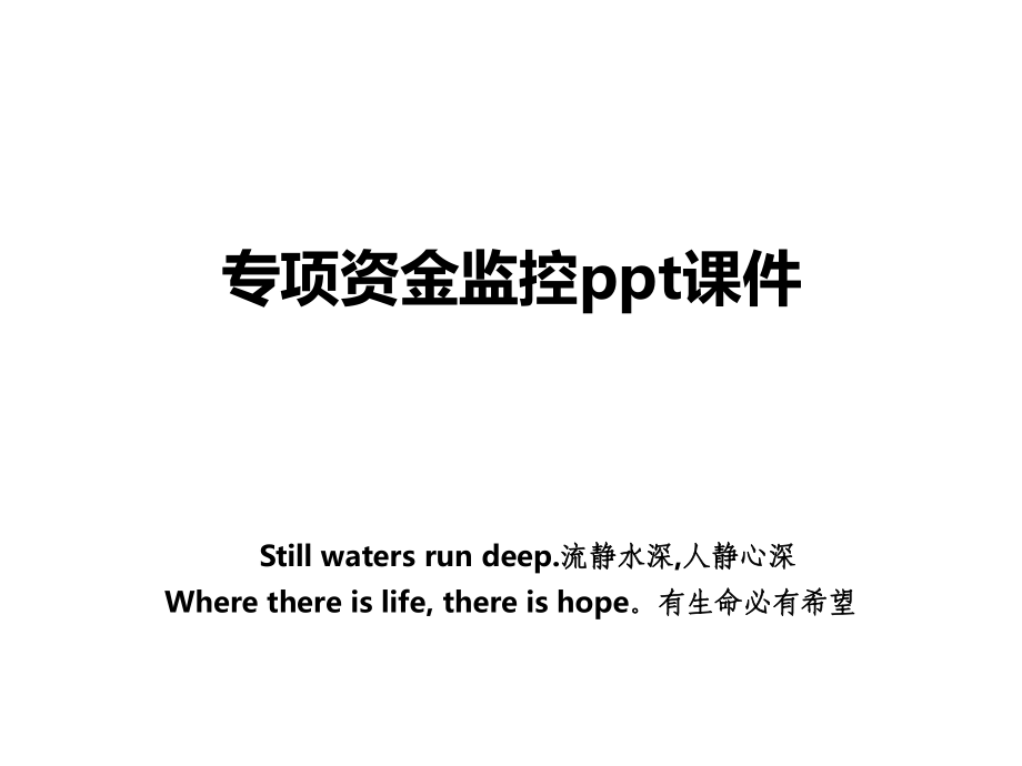 专项资金监控ppt课件_第1页