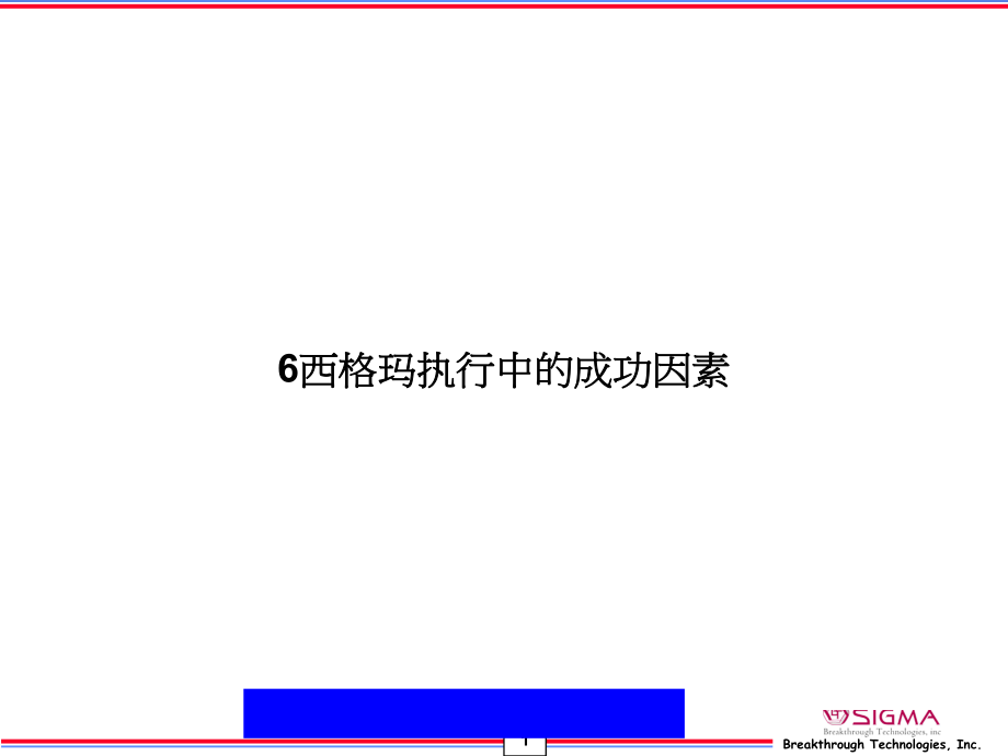 6西格玛执行中的成功因素PPT课件_第1页