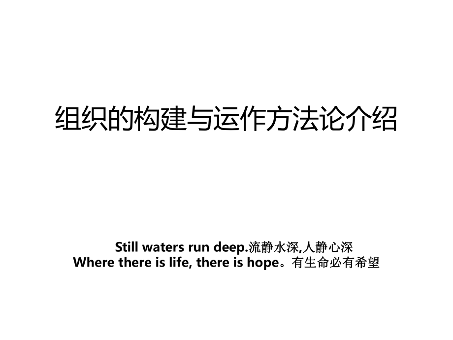 组织的构建与运作方法论介绍_第1页