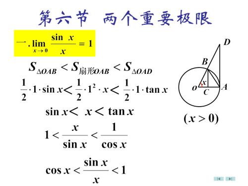 高等數(shù)學(xué)微積分第2章第6節(jié)兩個(gè)重要極限
