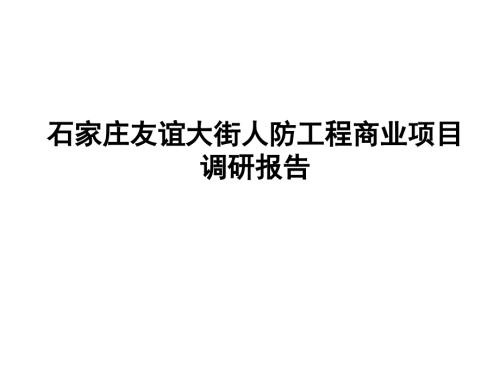 某大街人防工程商業(yè)項目調(diào)研報告